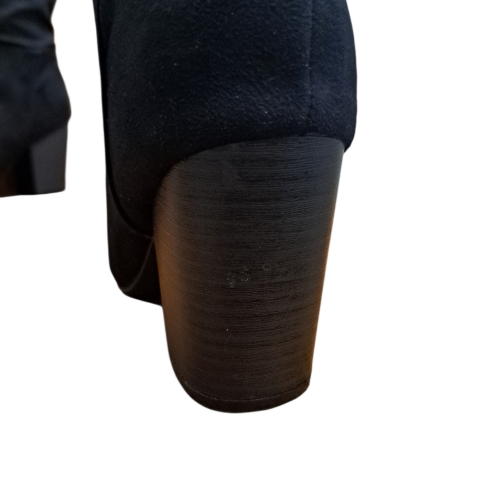 Sugar Faux Suede Knee High Black Slouch Boots Women's Size 8 - Picture 10 of 13